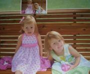 Two sweet girls portrait painting