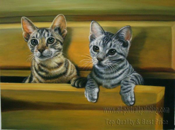 Finished Cat Portrait Painting Sample two