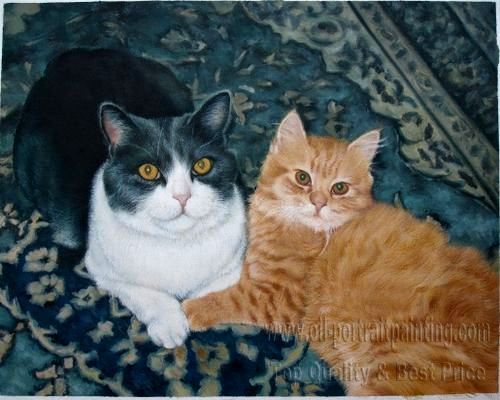 Finished Cat Portrait Painting Sample one