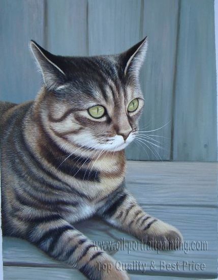 Finished Cat Portrait Painting Sample three