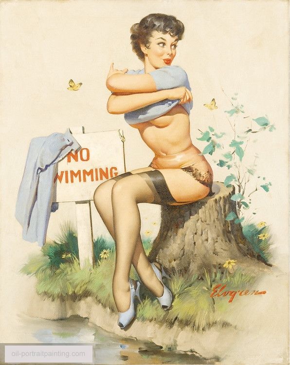 Gil Elvgren Pin-Up painting one
