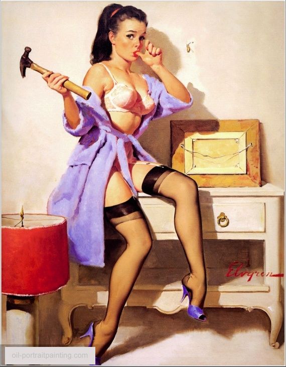 Gil Elvgren Pin-Up painting thirty-four