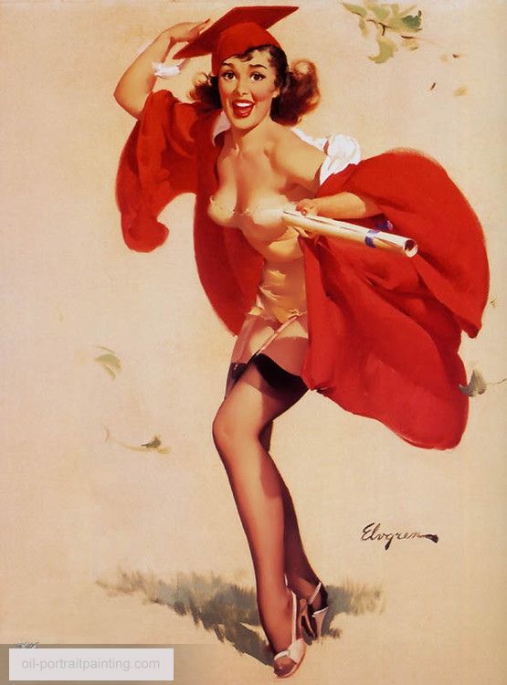 Gil Elvgren Pin-Up painting thirty-eight